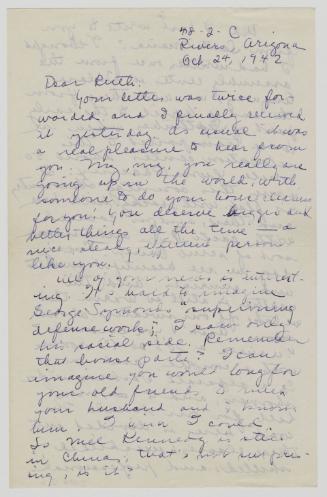 [ Letter to Ruth Leppman from Kiyoko Oda | October 24, 1942 ]