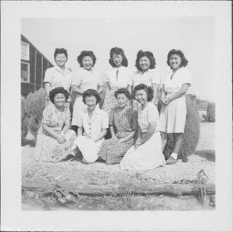 [Group of nine women, portrait, Rohwer, Arkansas]