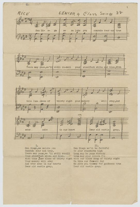 Senior Class Song 1938