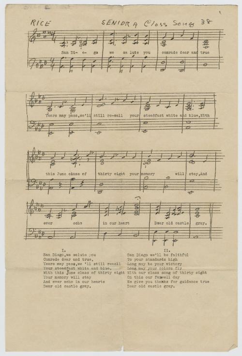 Senior Class Song 1938