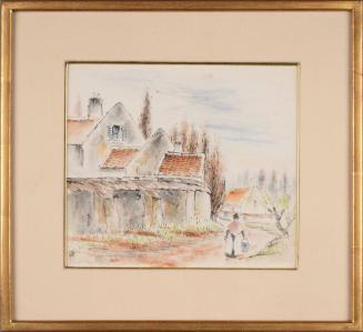 "French Village"; Woman in Village