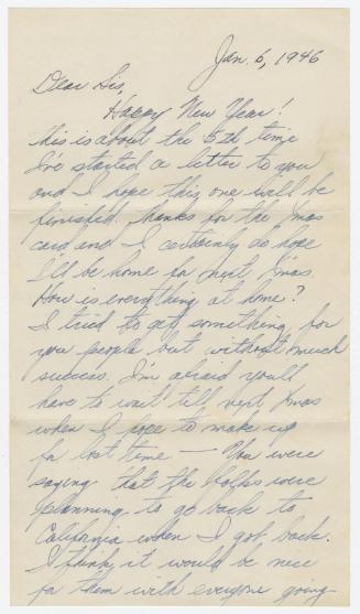 [ Letter to Michiko Sata from Yasuo Sata, January 6, 1946 ]