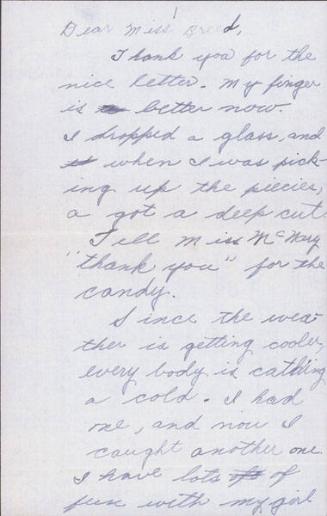 [Letter to Clara Breed from Katherine Tasaki, Poston, Arizona, September 8, 1942]