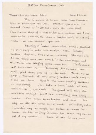 [ Letter to Masaji Iwate from Tatsumi Iwate, June 23, 1942 ]