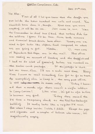 [ Letter to Masaji Iwate from Tatsumi Iwate, June 29, 1942 ]