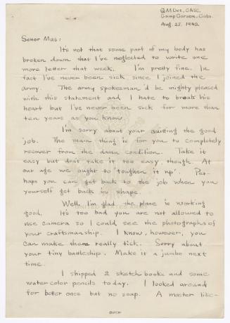 [ Letter to Masaji Iwate from Tatsumi Iwate, August 27, 1942 ]