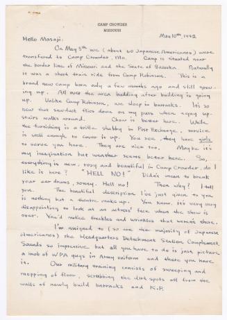 [ Letter to Masaji Iwate from Tatsumi Iwate, May 10, 1942 ]