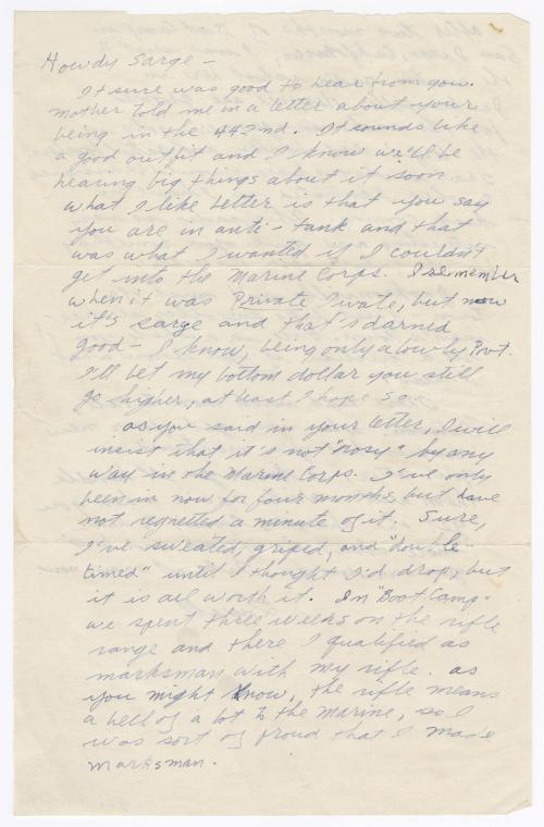 [ Letter to Tatsumi Iwate from Lowell Trautman, April 1943 ]