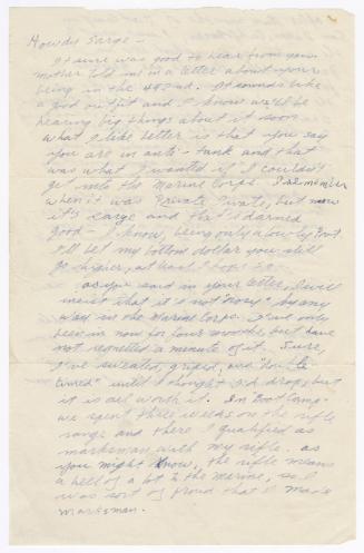 [ Letter to Tatsumi Iwate from Lowell Trautman, April 1943 ]
