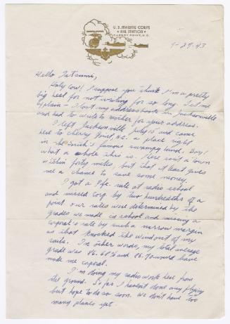[ Letter to Tatsumi Iwate from Lowell Trautman, September 27, 1943 ]
