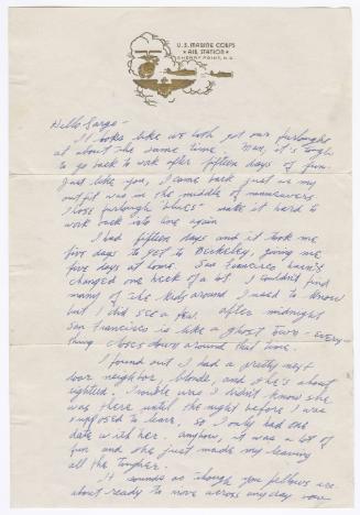[ Letter to Tatsumi Iwate from Lowell Trautman, November 1943 ]