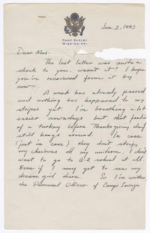 [ Letter to Masaji Iwate from Tatsumi Iwate, January 3, 1943 ]