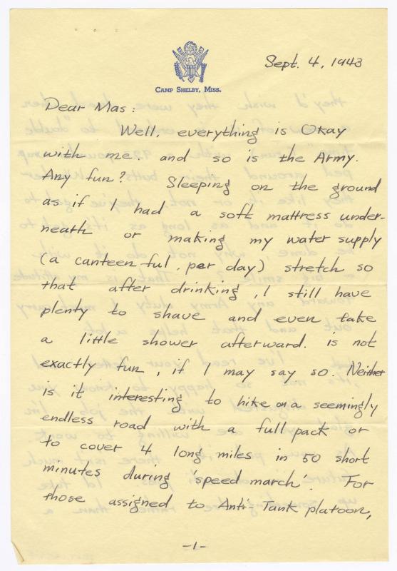 [ Letter to Masaji Iwate from Tatsumi Iwate, September 4, 1943 ]