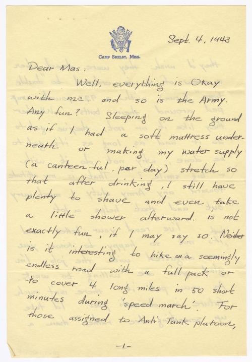 [ Letter to Masaji Iwate from Tatsumi Iwate, September 4, 1943 ]