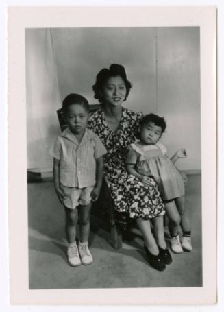 Woman and two children