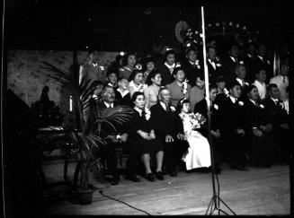 Family members posing for photo