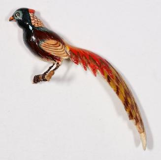 Carved peacock pin
