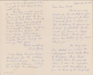 [Letter to Clara Breed from Louise Ogawa, Poston, Arizona, December 27, 1943]