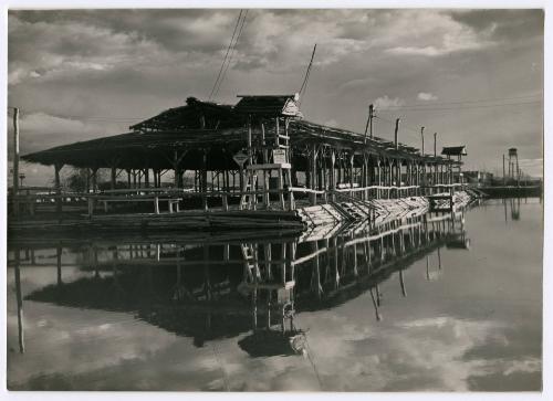 Poston canal with lifeguard tower