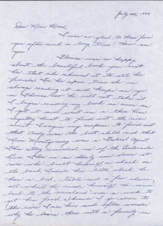 [Letters to Clara Breed from Margaret and Florence Ishino, Poston, Arizona, July 25, 1943]