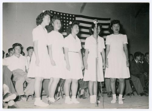 Five girls performing