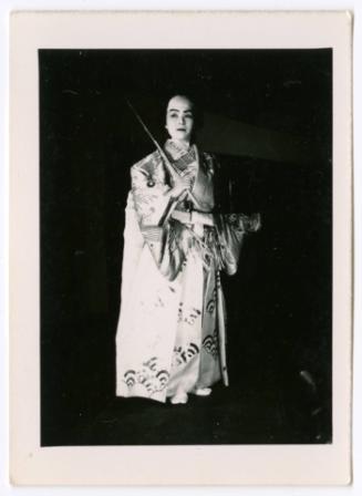 Woman in samurai costume