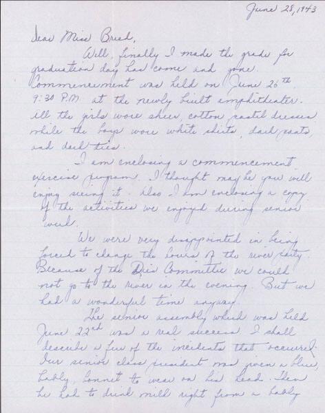 [Letter to Clara Breed from Louise Ogawa, Poston, Arizona, June 28, 1943]