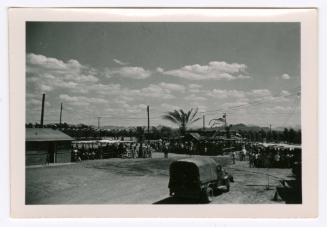 Crowds under covered area