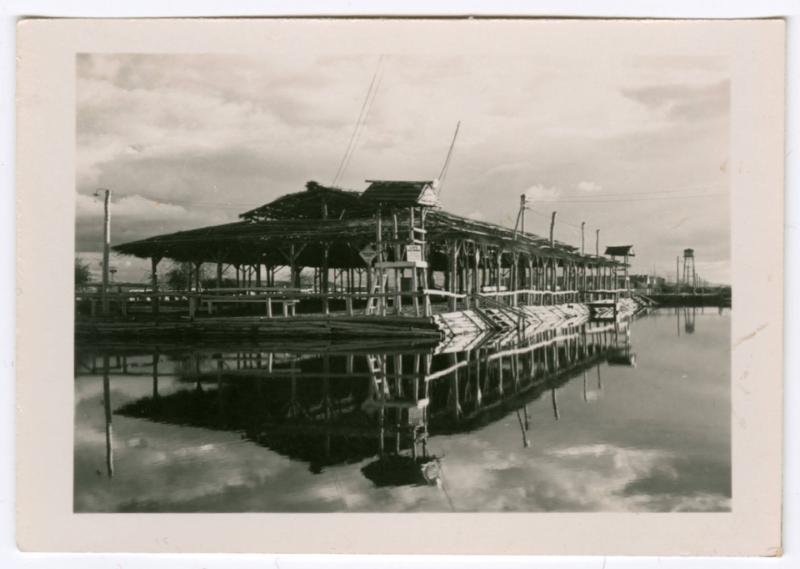 Poston canal with lifeguard tower