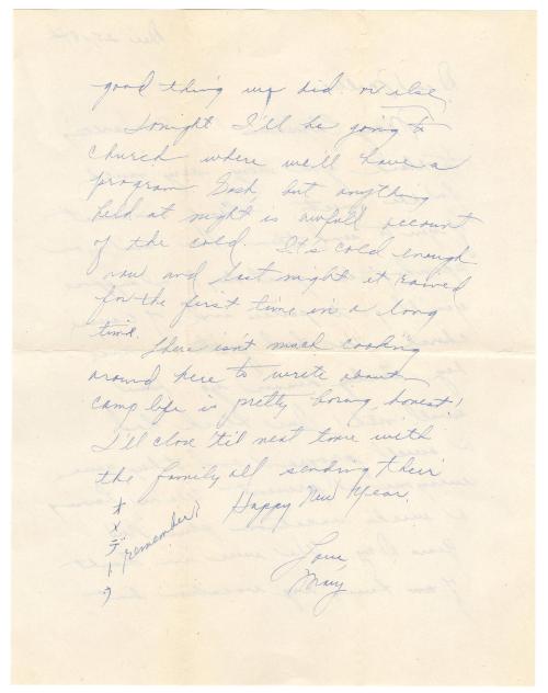 [ Letter to Mollie Wilson from Mary Murakami, December 25, 1942 ]