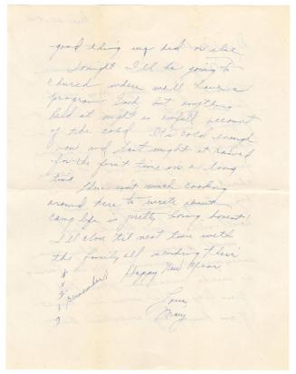 [ Letter to Mollie Wilson from Mary Murakami, December 25, 1942 ]