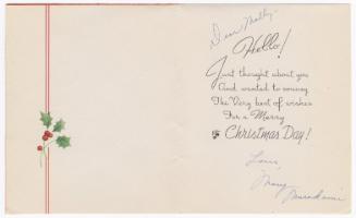 [ Postcard to Mollie Wilson from Mary Murakami, December 16, 1943 ]