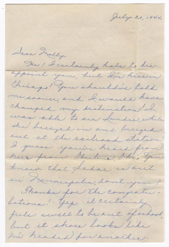 [ Letter to Mollie Wilson from Lillian (Nobie) Igasaki, July 20, 1944 ]