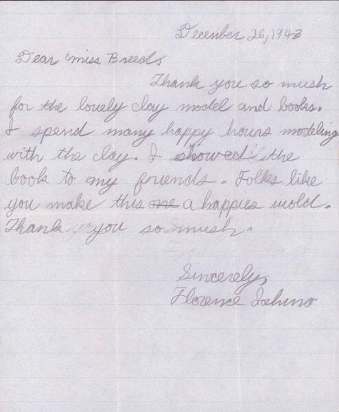 [Letter to Clara Breed from Florence Ishino, Poston, Arizona, December 26, 1943]