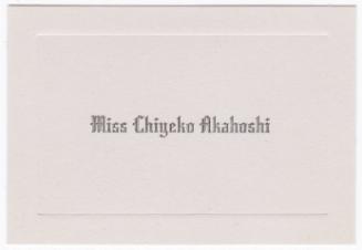 [ Graduation Card to Mollie Wilson from Chiyeko Akahoshi, June 13, 1944 ]