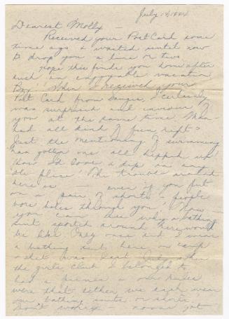 [ Letter to Mollie Wilson from Chiyeko Akahoshi, July 14, 1944 ]