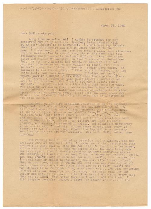 [ Letter to Mollie Wilson from Mary Murakami, April 1, 1944 ]