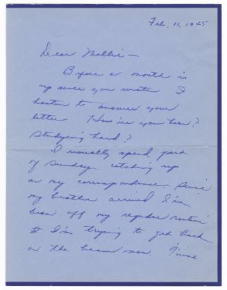 [ Letter to Mollie Wilson from Mary Murakami, February 11, 1945 ]