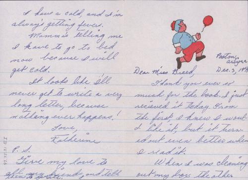 [Letter to Clara Breed from Katherine Tasaki, Poston, Arizona, December 3, 1943]