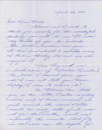 [Letter to Clara Breed from Margaret and Florence Ishino, Poston, Arizona, March 30, 1943]