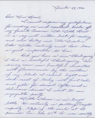 [Letter to Clara Breed from Margaret and Florence Ishino, Poston, Arizona, November 28, 1942]