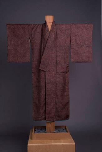 [Brown and black kimono with turquoise lining]