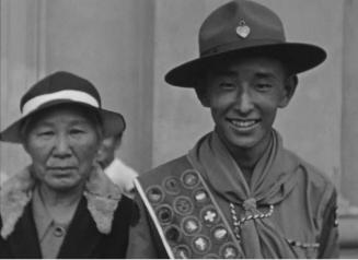 [Home Movies of Group Outing for Snow Play and Skiing; Boy Scout Troop 379 Marching Band; Little Tokyo (Los Angeles) and more / circa 1934 – 1935]