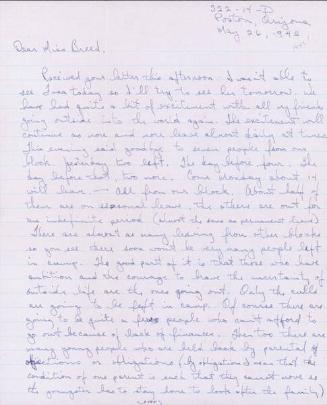 [Letter to Clara Breed from Tetsuzo (Ted) Hirasaki, Poston, Arizona, May 26, 1942]