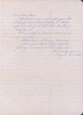 [Letter to Clara Breed from Mizue Himaka, Arcadia, California, May 8, 1942]