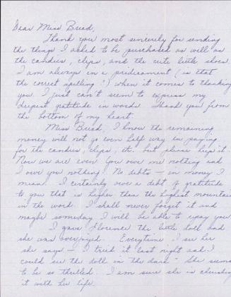 [Letter to Clara Breed from Louise Ogawa, Poston, Arizona, May 14, 1943]