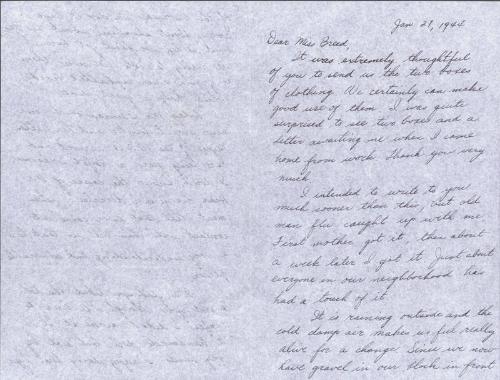 [Letter to Clara Breed from Fusa Tsumagari, Poston, Arizona, January 27, 1944]