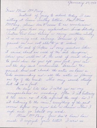 [Letter to Helen McNary from Louise Ogawa, Poston, Arizona, January 27, 1943]