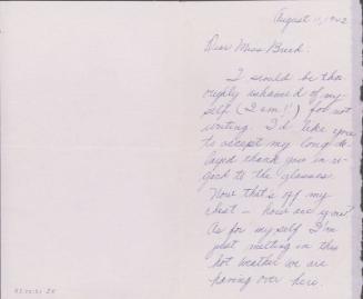 [Letter to Clara Breed from Yaeko Hirasaki, Arcadia, California, August 11, 1942]