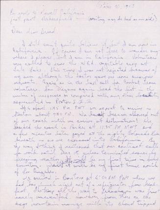 [Letter to Clara Breed from Tetsuzo (Ted) Hirasaki, Stockton, California, October 30, 1943]